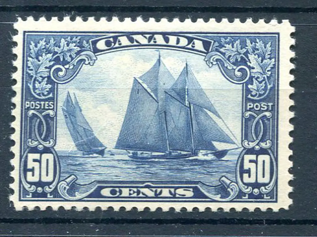 1898 50¢ blue fishing schooner. Fresh MVLH. SG ... Image 1++