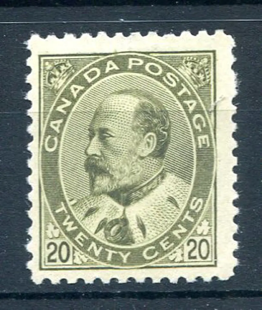 1903 20¢ deep olive-green KEVII. Fine MLH with ... Image 1++
