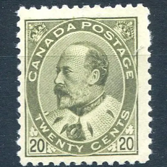 1903 20¢ deep olive-green KEVII. Fine MLH with ...
