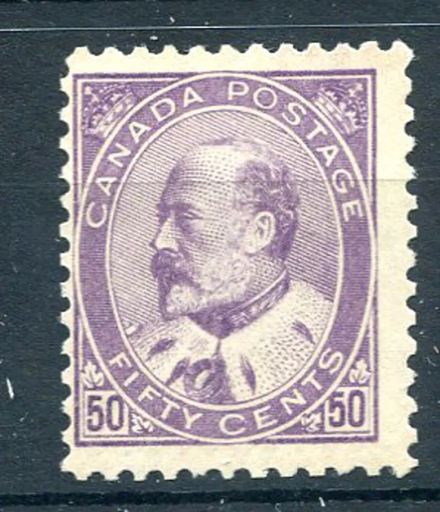 1903/12 50¢ deep violet  KEVII. Fine MUH, centred ... Image 1++
