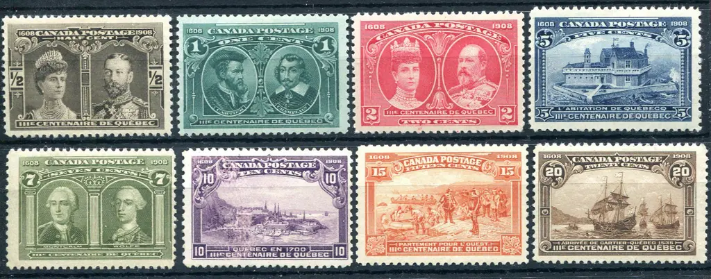 1908 Quebec Tercentenary set of 8. MVLH with ... Image 1++