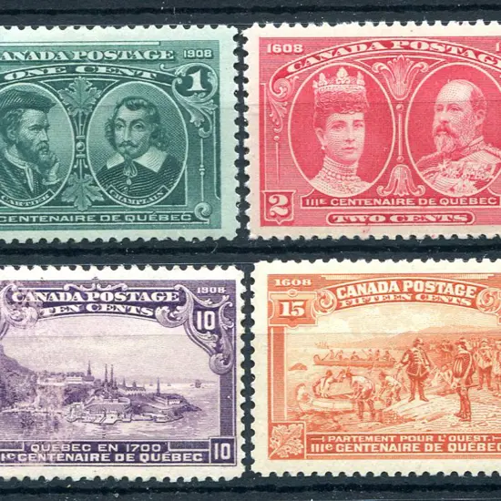 1908 Quebec Tercentenary set of 8. MVLH with ...