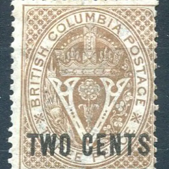 Canada-British Columbia 1868/71 "TWO CENTS" ...