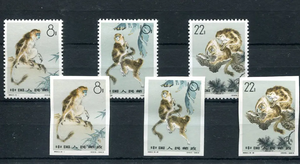 1963 Sun-nosed Monkeys set of 3 with matching ... Image 1++