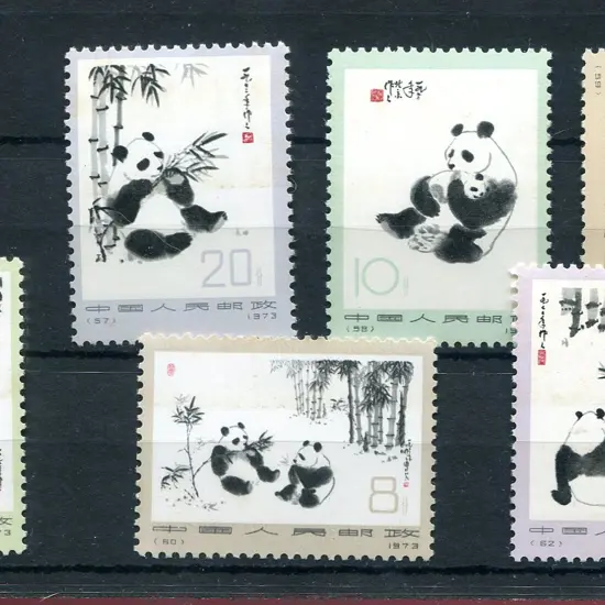 1973 Giant Pandas set of 6. A couple of light ...