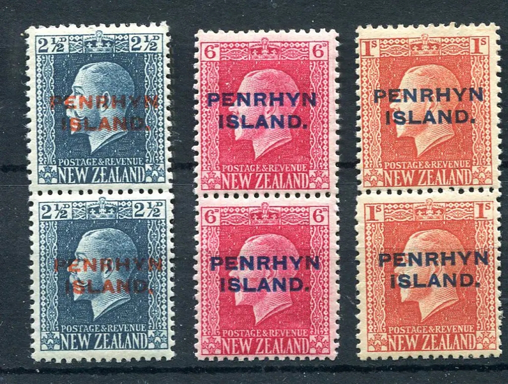 Cook Islands-Penrhyn 1917/20 KGV 2½d, 6d & 1/- ... Image 1++