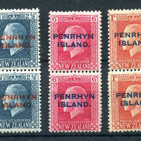 Cook Islands-Penrhyn 1917/20 KGV 2½d, 6d & 1/- ...