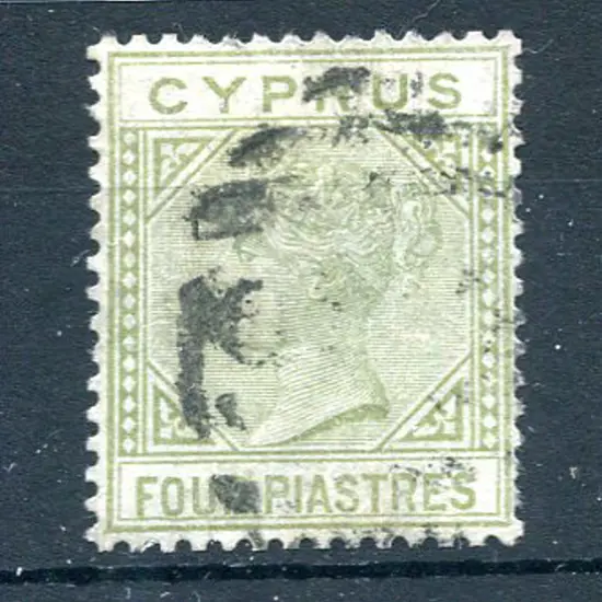 Cyprus 1881 4p pale olive-green, CC wmk. Good to ...