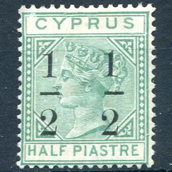 1886 "½" on ½pi emerald green, wmk CA. Fresh MVLH ...