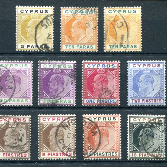 1904/10 KEVII MCA wmk set to 45p incl 10pa & 9p ...