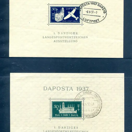 Danzig 1937 Daposta postage & Air M/S's CTO with ...