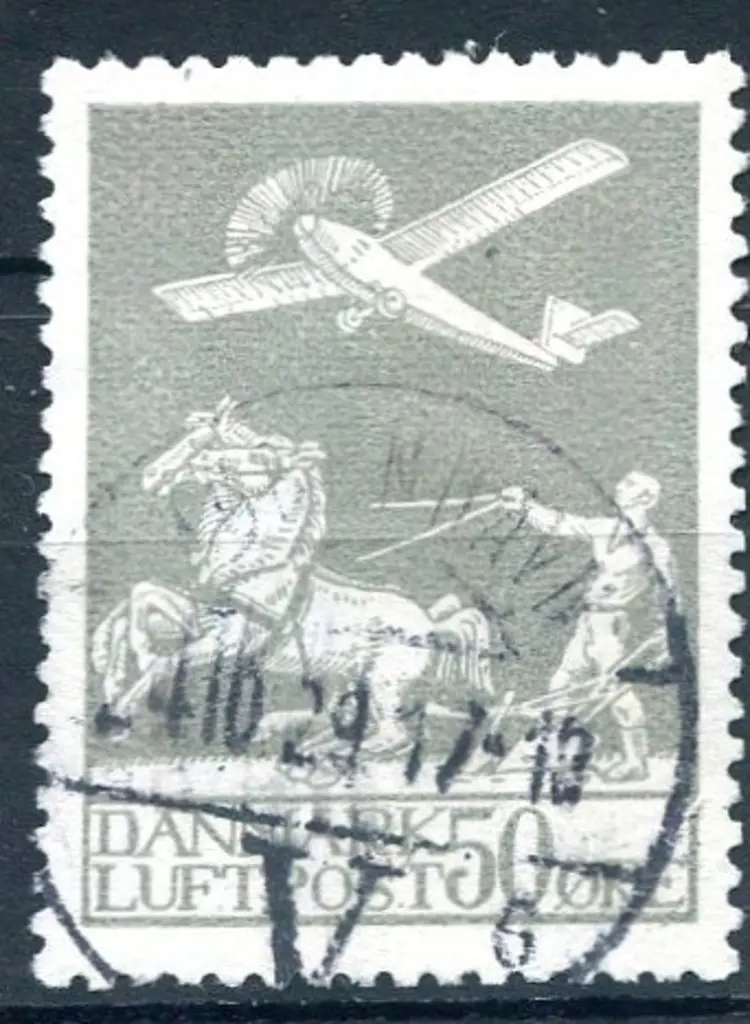 Denmark 1925 500ö Airmail fine used with central ... Image 1++