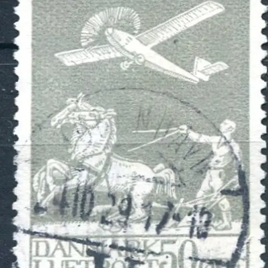 Denmark 1925 500ö Airmail fine used with central ...