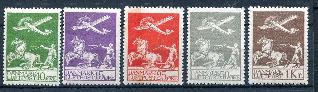 1925/29 Airmails set of 5. MLH with light tan ... Image 1++