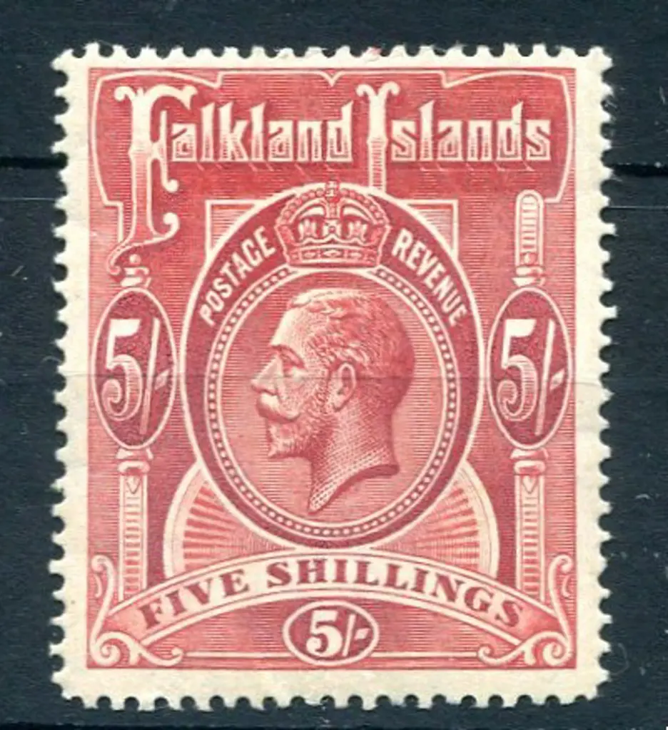 1912/20 KGV 5/- deep rose red KEVII. Fresh MVLH. ... Image 1++