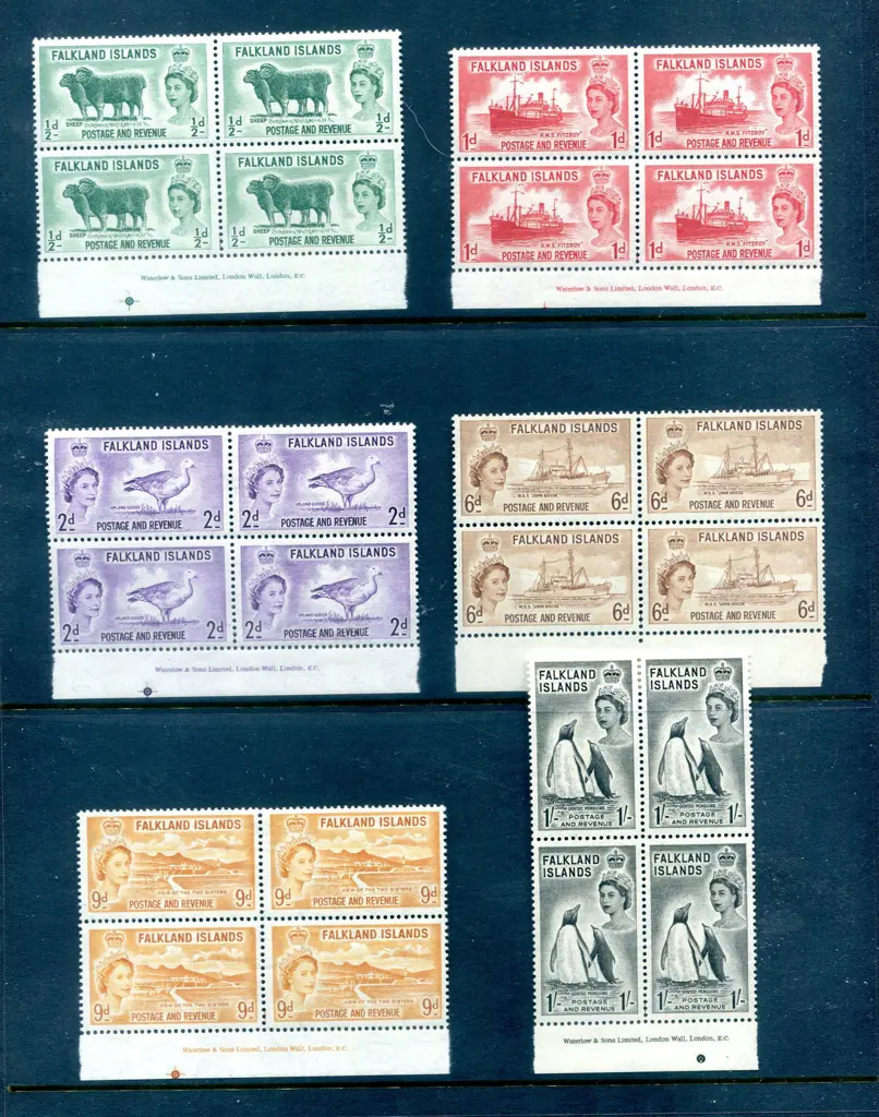 1955 ½d to 1/- QEII defins set of 6 in Waterlow ... Image 1++