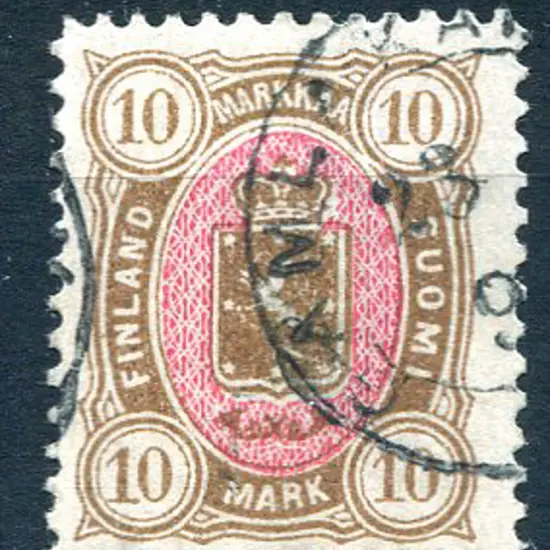 Finland 1885 10m rose & brown. F/U with neat ...