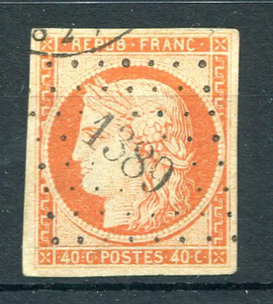 1849/52 40¢ orange imperf with 4 even broad ... Image 1++