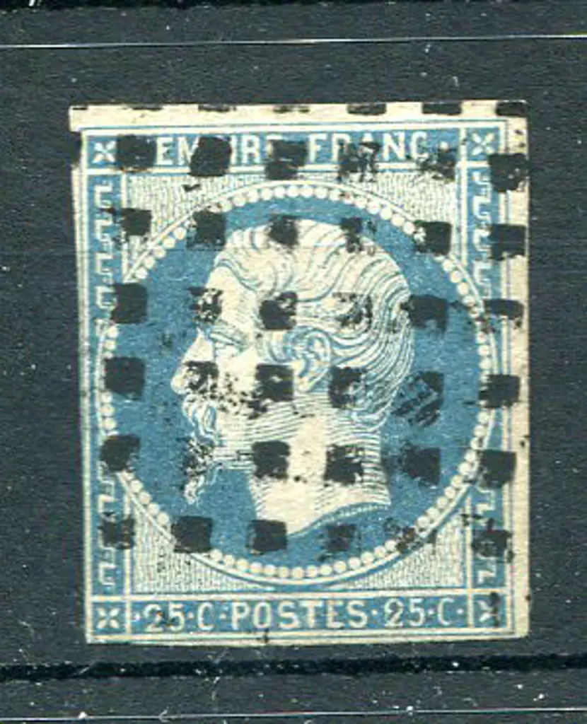 1853/61 25¢ blue Napoleon with wide margins top & ... Image 1++