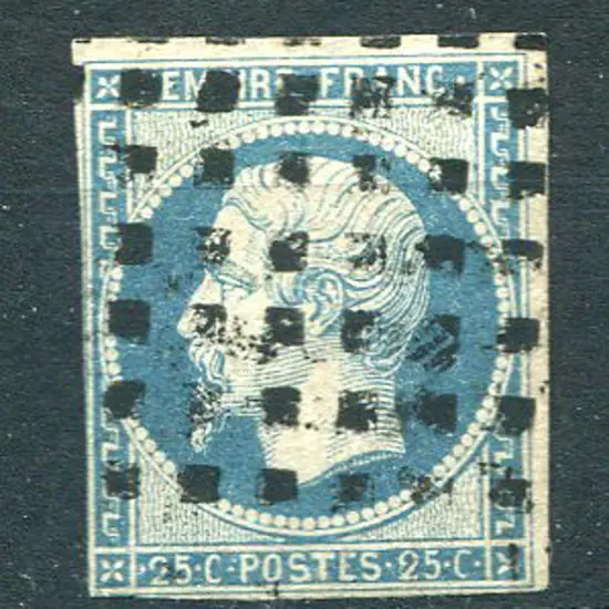 1853/61 25¢ blue Napoleon with wide margins top & ...