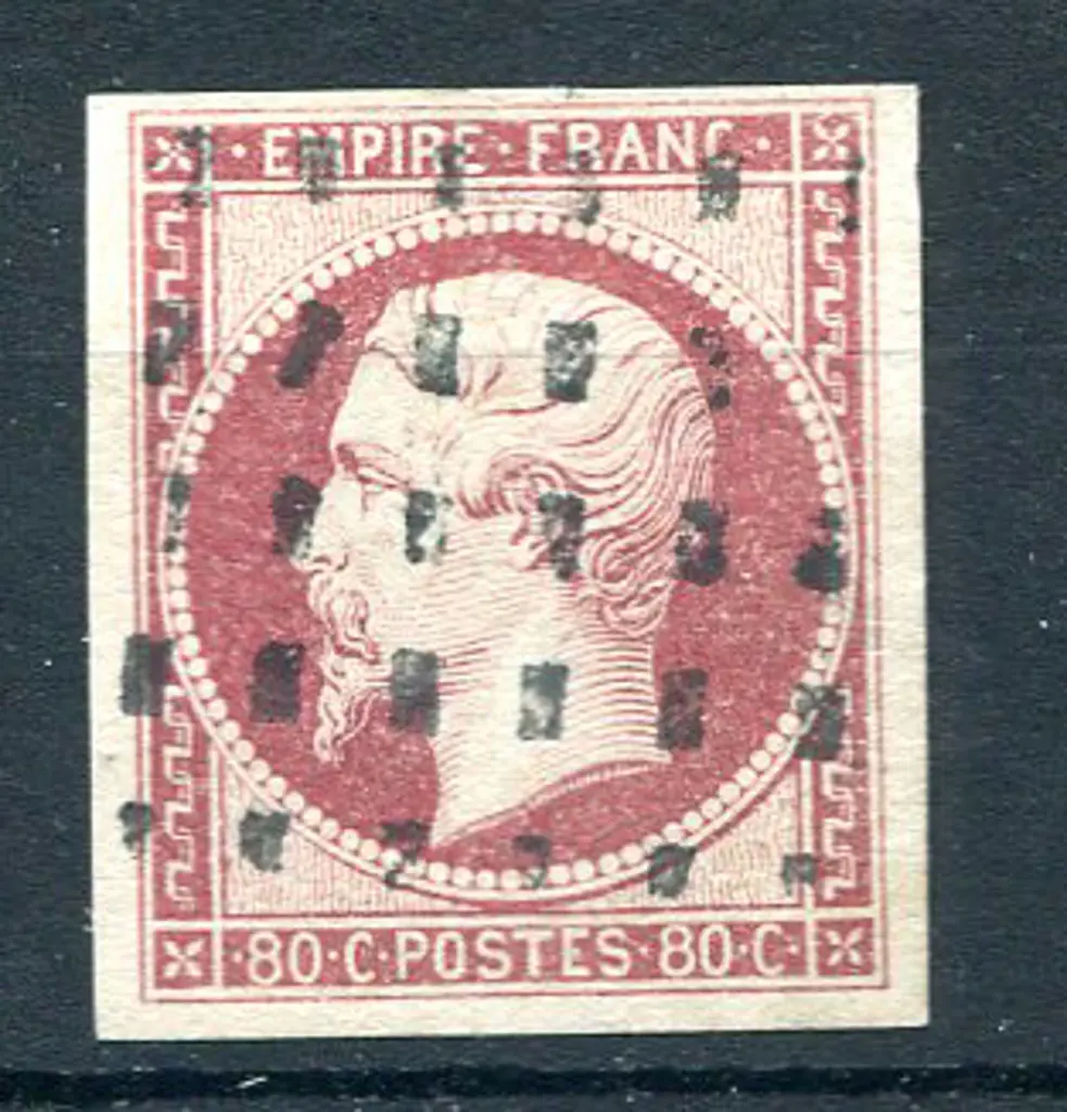 1853/61 80¢ pale rose Napoleon with "grille sans ... Image 1++