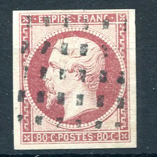1853/61 80¢ pale rose Napoleon with "grille sans ...