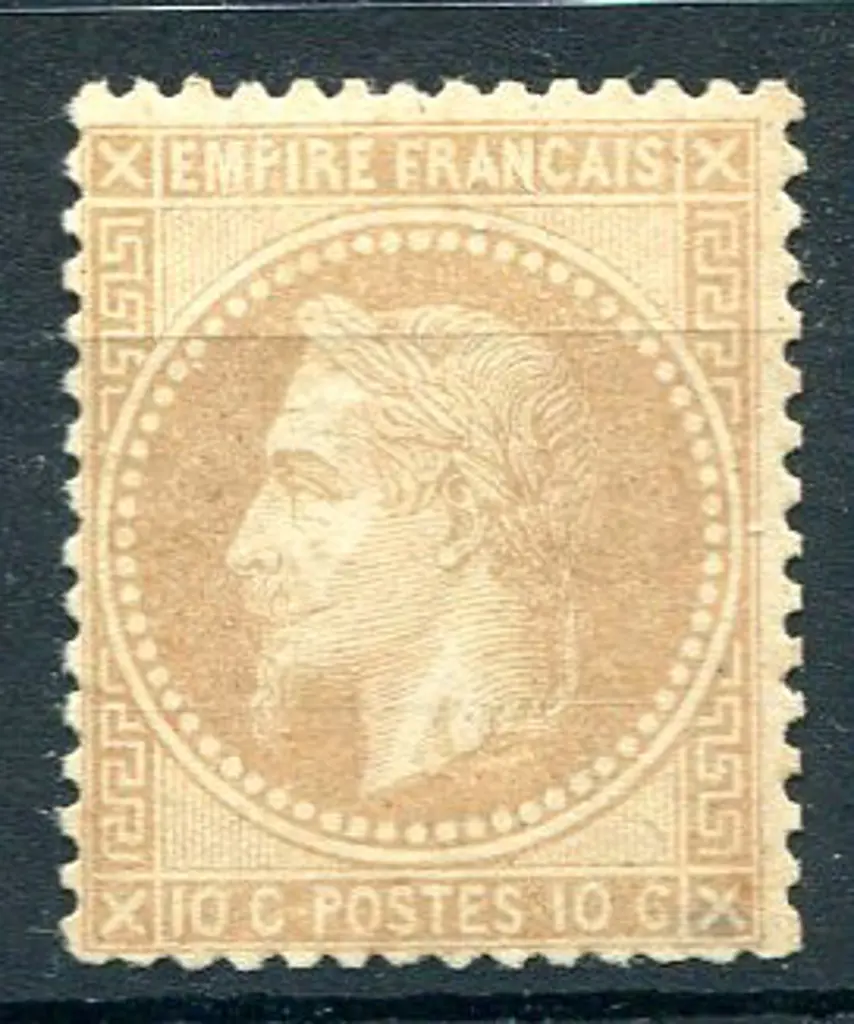 1863/70 10¢ bistre mint with small ink spot bottom ... Image 1++