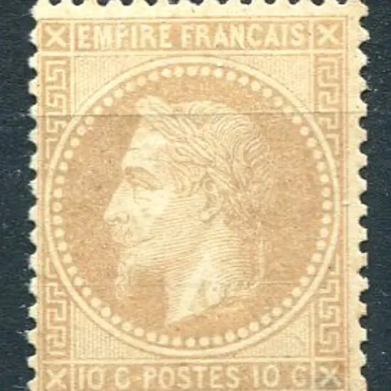 1863/70 10¢ bistre mint with small ink spot bottom ...