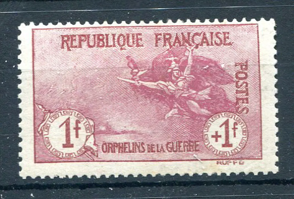 1917/19  1f + 1f War Orphans Fund. MLH, centred ... Image 1++