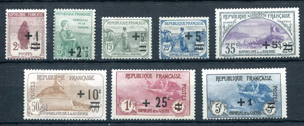 1922 War Orphans Fund set of 8. MLH with usual ... Image 1++