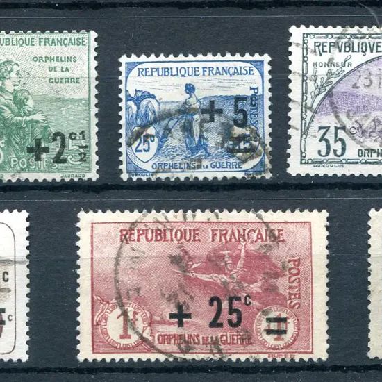 1922 War Orphans Fund used set excl 15¢ but noting ...