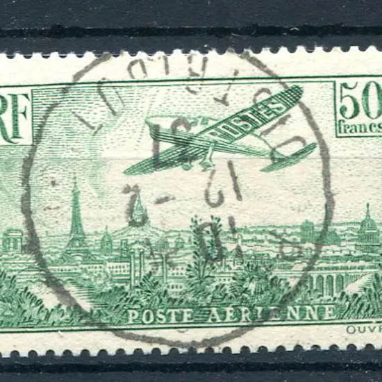 1936 50f green Airmail. Fine used with central ...
