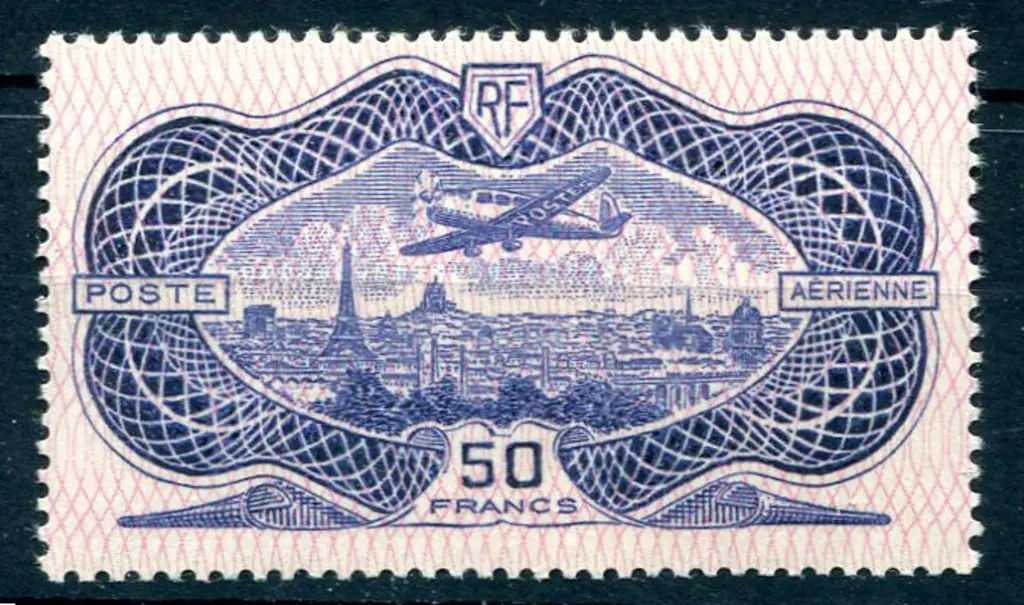 1936 50f ultramarine "banknote" Airmail. Fresh ... Image 1++