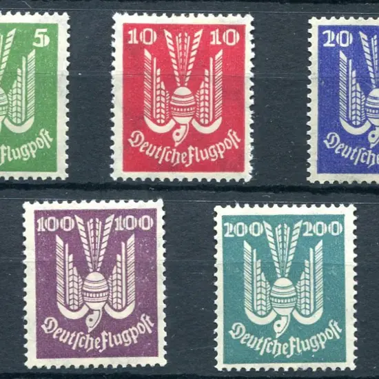 Germany 1924 Airmails set of 7 to 300pf. MLH. SG ...