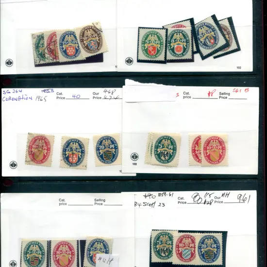 1925-1929 Welfare Fund "Arms" group on small cards ...