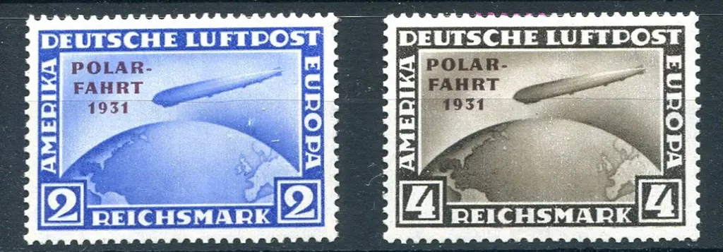 1931 2rm & 4rm Polar Flight Zeppelin. MLH. SG ... Image 1++