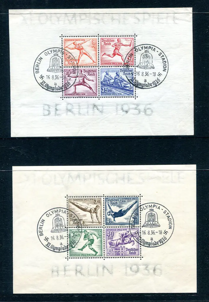 1936 Summer Olympics M/S pair tied by Berlin ... Image 1++