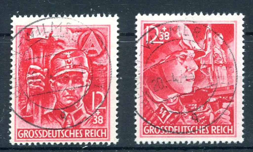 1945 SS/SA 12th Anniv pair. CTO with 20.4.45  full ... Image 1++