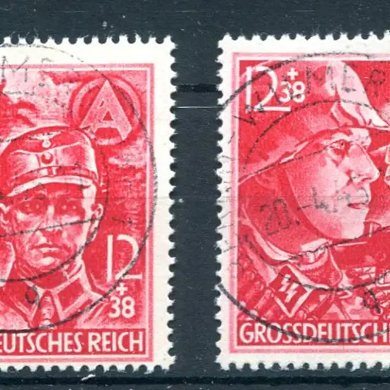 1945 SS/SA 12th Anniv pair. CTO with 20.4.45  full ...