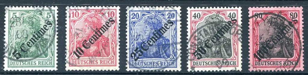 1906 French currency set of 5 to 100¢ on Germania ... Image 1++