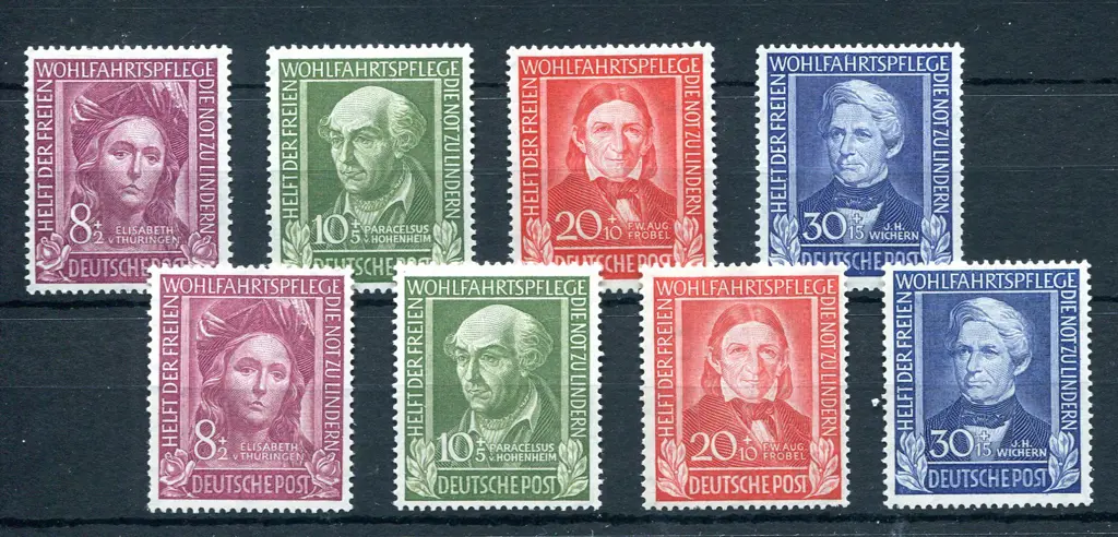 Germany - West 1949 Relief Fund sets of 4 x 2. One ... Image 1++