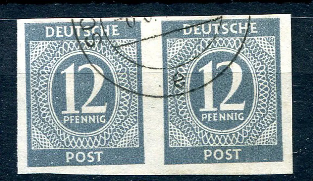 Germany-Allied Zone 1946 12pf grey numeral ... Image 1++
