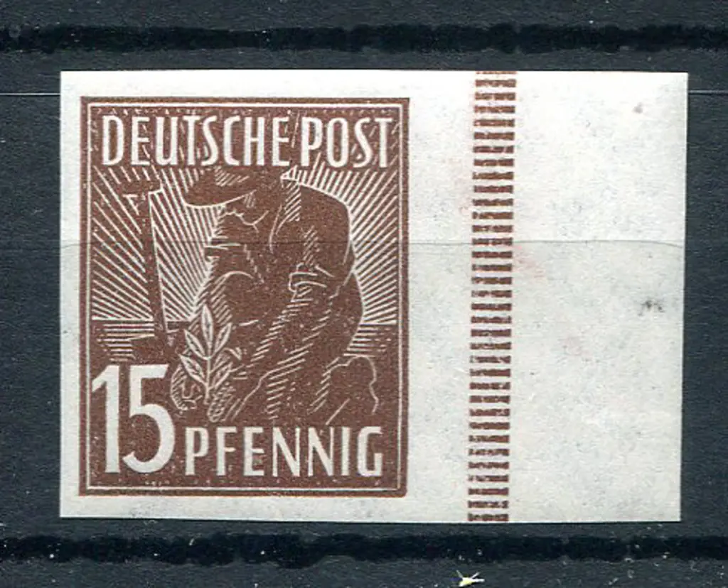 1947 15pf brown defin in right marginal ... Image 1++