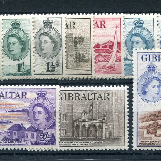 1953/59 QEII pictorials set of 14 to £1. Fine ...