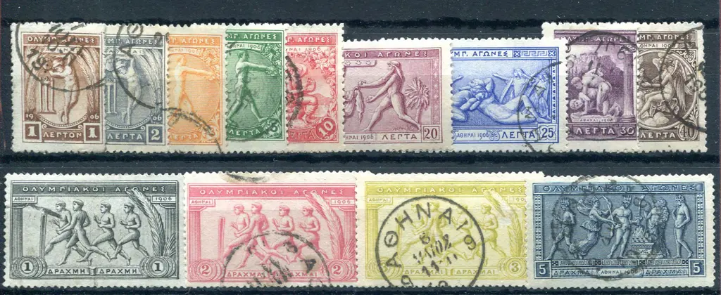 1906 Olympics set to 5d blue (excl 50l) Fine used ... Image 1++