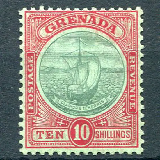 1908 10/- green & red/green Badge of the Colony. ...