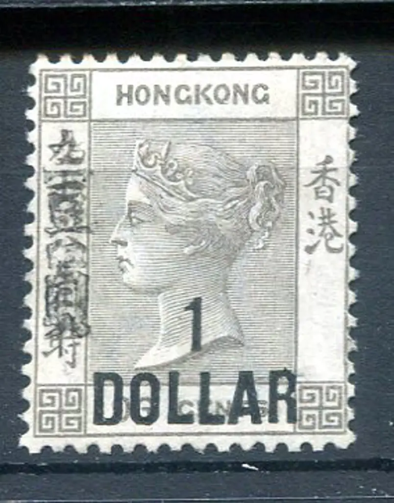 1898 "1 DOLLAR" on 96¢ grey-black with Chinese ... Image 1++