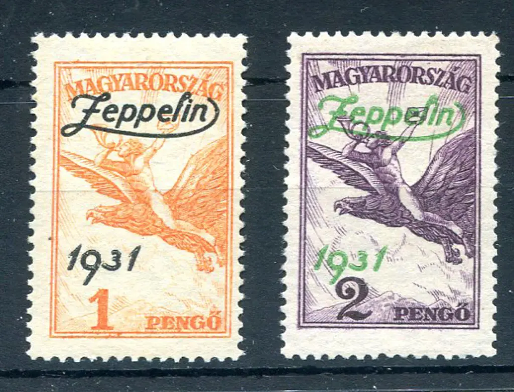 1931 "Zeppelin" ovptd pair. MUH with reasonable ... Image 1++