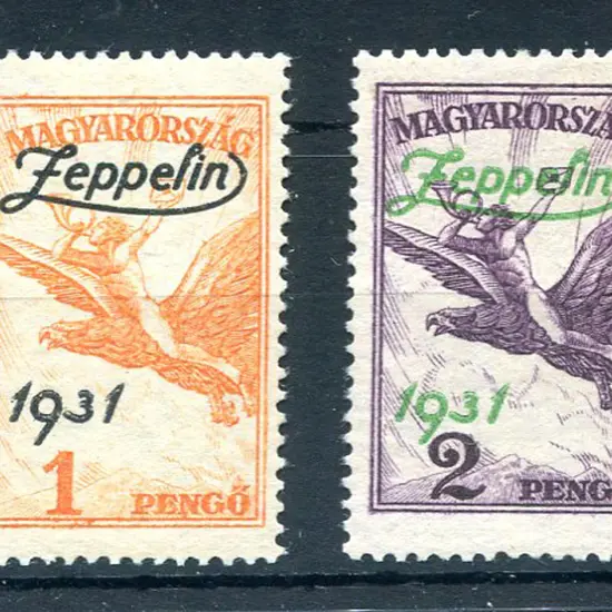 1931 "Zeppelin" ovptd pair. MUH with reasonable ...