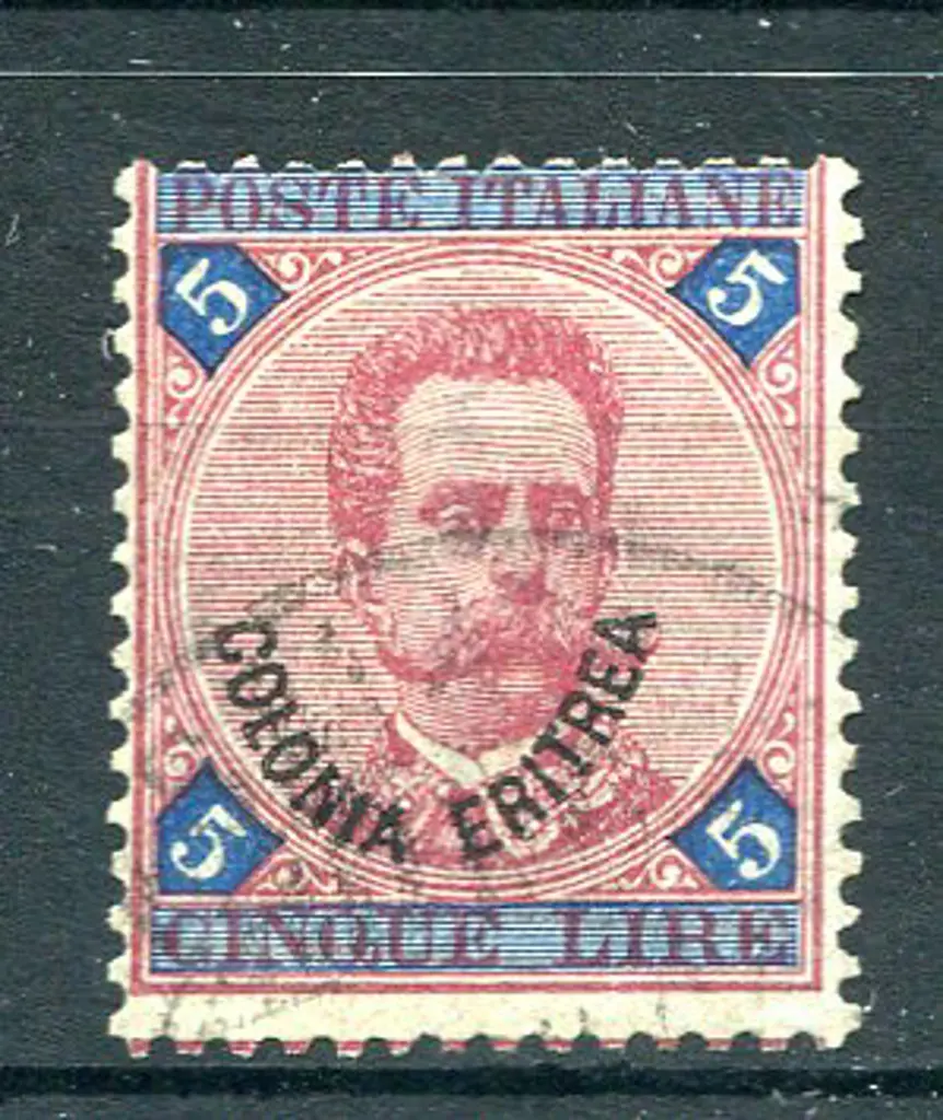 Italian Colonies - Eritrea 1893 Italy 5l with ... Image 1++